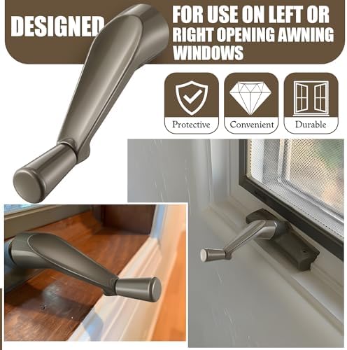 3 Pack 3/8 Inch Casement Window Crank Handles, 12-Spline Spindle Fit, Stone - Image 5