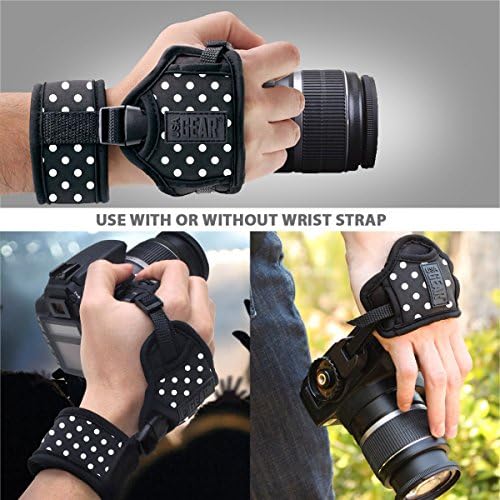 USA Gear DualGRIP Professional Grip Camera Hand Strap with Neoprene Design and Metal Plate - Compatible with Canon, Fujifilm, Nikon, Sony, and more DSLR, Mirrorless, Point & Shoot Cameras (Polka Dot) - Image 6