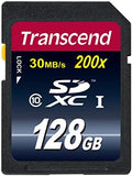 Transcend 128GB SDXC Class 10 Flash Memory Card Up to 30MB/s (TS128GSDXC10E) by Transcend