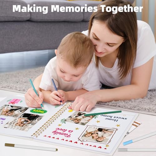 Vienrose Scrapbook Album Gift Set, 10x10 Inch, 80 White Pages, Pink - Image 2