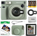 FUJIFILM instax Wide 400 Instant Film Camera Bundle with Instax Wide Film, Sage Green Leather Case, 28-Photo Album, Close-Up Lens, Shoulder Strap, Batteries, and Camera Accessories by FUJIFILM