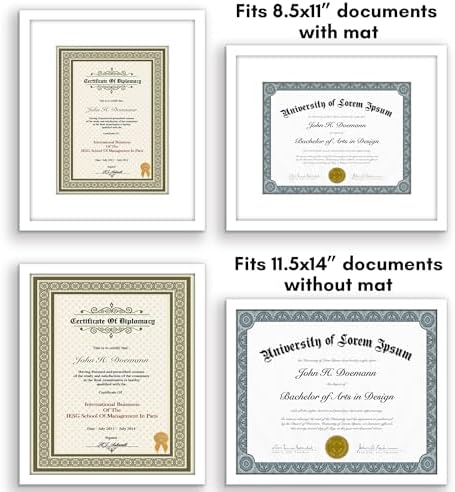 Americanflat 11.5x14 Picture Frame 2-Pack - Matted to 8.5x11 - White - Image 4