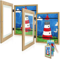 2 Pack 8.5x11 Front-Opening Kids Artwork Frames Changeable (Brown) by GoldenStateArt