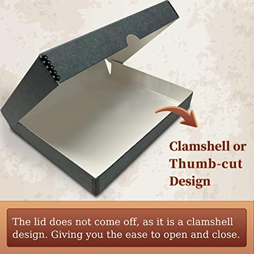 Golden State Art, Clamshell Archival Folio Storage Box 9x12, Gray - Image 4