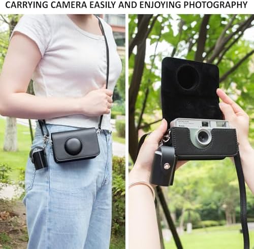 Protective Case Compatible for Kodak Ektar H35/H35N/Ultra F9/VIBE 501F Film Camera, PU Leather Carrying Bag and Film Storage Case for Kodak H35/H35N/Ultra F9/VIBE 501F Film Camera - Black - Image 5