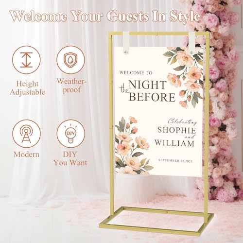 Wedding Sign Holder for Welcome Signs and Seating Charts,Gold - Image 3