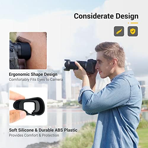 JJC Silicone Eyecup Viewfinder for Canon EOS R5 R6 Mark II R6 R5 C Camera - Image 3