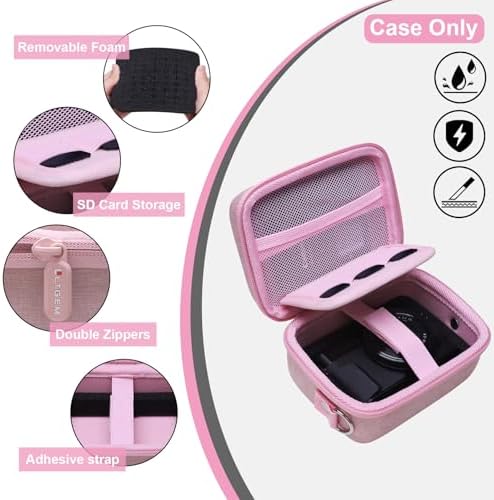 Camera Case Bag Compatible with Canon PowerShot G7 X Mark III, Mark II, SX740 HS, Sony ZV-1, KODAK PIXPRO WPZ2 Digital 4K Vlogging Camera, Point and Shoot 4K Video Camera Bag, Pink (Case Only) - Image 5