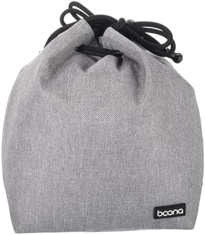 PATIKIL Soft Drawstring Lens Case, Lens Pouch Bag with Cotton Pad 5.91" x 3.94" Thick Fleece Cloth Camera Lens Bag for SLR Lens Water Cups, Grey by PATIKIL
