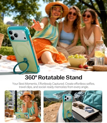 TORRAS Ostand Q3 Air for iPhone 17 Pro Max Case with 360 Magnetic Stand, Fit for MagSafe, Mil-Grade Drop Tested, Camera Control Button, Shockproof Phone Case for iPhone 17 Pro Max 6.9", Dune Sky - Image 4