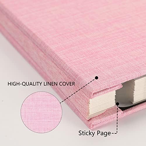 Photo Album Self Adhesive Pages Scrapbook 60 Pages, 11x10.6 Pink - Image 3