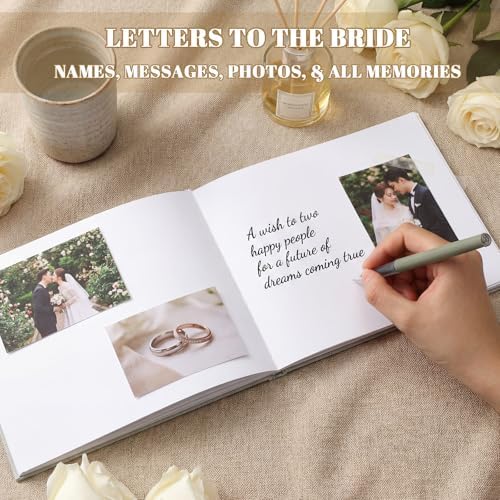 Wedding Guest Book Letters to Bride 8.5x7 Inch,White,Simple - Image 5