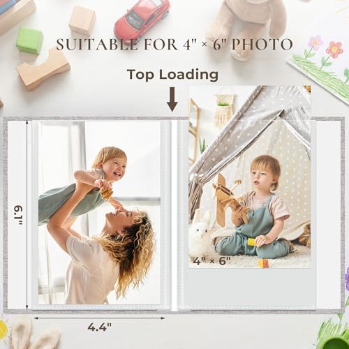 Vienrose 4x6 Small Photo Album, 2 Pack, 100 Photos, Grey - Image 2
