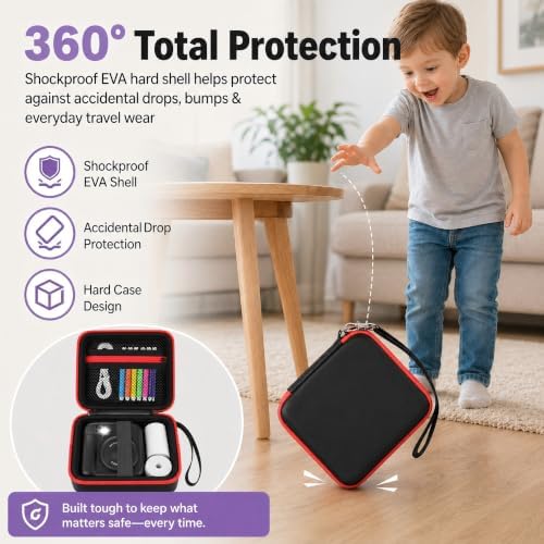 PAIYULE Kids Instant Print Camera Case for ESOXOFFORE for Dylanto Black - Image 3