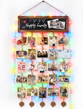 Bikoney Hanging Photo Display with String Lights, Clips & Chalkboard by Bikoney
