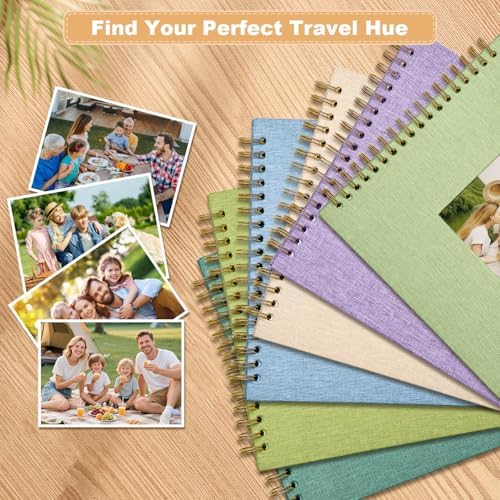 Scrapbook Photo Album Linen Cover, 8 x 8 Inch Hardcover Kraft White Pages Memory Book, for Travel Wedding Guest Book Christmas Baby Shower (40 Sheets/ 80 Pages,GrassGreen) - Image 7