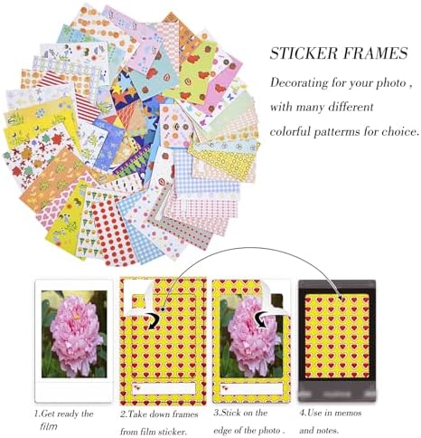 Sunmns Accessories Bundle Kit Compatible with Fujifilm Instax Mini 13 12 11 9 8 90 70 Instant Camera, Include Album, Film Stickers, Photo Frames, Hanging Frame, Strap (Rainbow) - Image 3