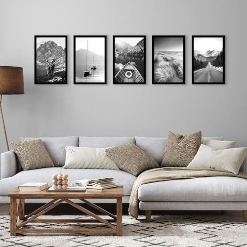 Americanflat 11x17 Picture Frame 5-Pack - Slim Molding - Black - Image 5