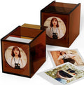 WINKINE Acrylic Polaroid Photo Storage Box & Frame, Photo Frame for Film 4.2’’x3.5’’ with Sliding Lid, Polaroid Storage Box for i-Type/600/SX-70 Films, Amber, 2 Pack by WINKINE