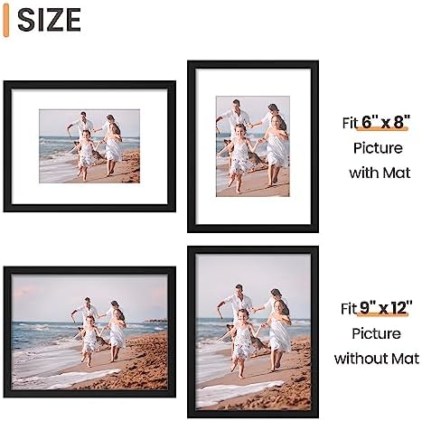 upsimples 9x12 Picture Frame, Gallery Wall Frames Set of 5, Black - Image 5