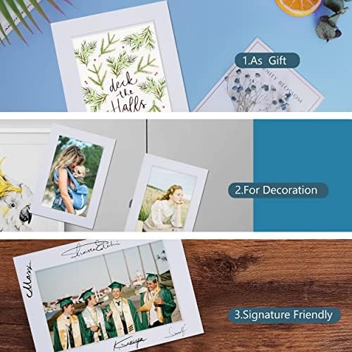 Somime 8x10 Precut Picture Mats,White 8x10 Picture Mats for 5x7 Photo - Image 2