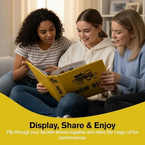 2 Pack of Show-Bill D-Ring Binder for Broadway & Theatre Showbills – Display Binder with 25 Sheet Protectors, Holds & Organizes Stage Collections, Fits 5.5” x 8.5” (Yellow) - Image 3