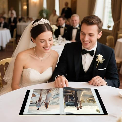 Photo Album 8x10 2 Packs Clear Pages Pockets Leathe Cover Slip Slide in Photo Album Each Holds 50 Vertical 8x10 Photos Picture Book for Wedding Family (Grey) - Image 6