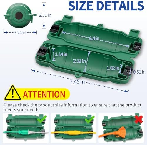 3 Pack Outdoor Extension Cord Safety Cover, Waterproof, Green - Image 2