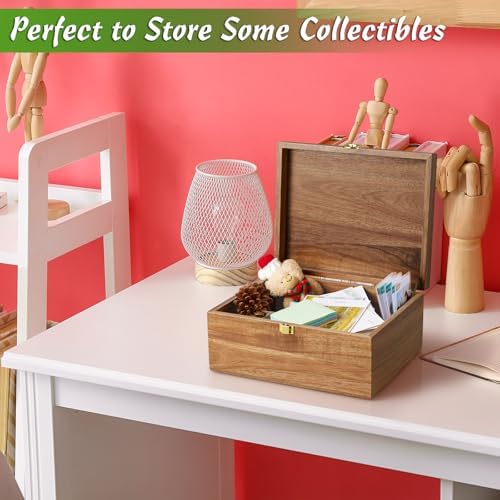 DRASTAR Wooden Keepsake Box, Large Acacia Storage Memory Box with a Hinged Lid for Crafts and Photo Storage - Image 2