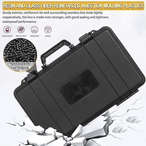 Protective Hard Case Shockproof Water-resistant with Customized DIY Foam fit for Camera, etc,17.3 X 11 X 6.2-Inch - Image 5