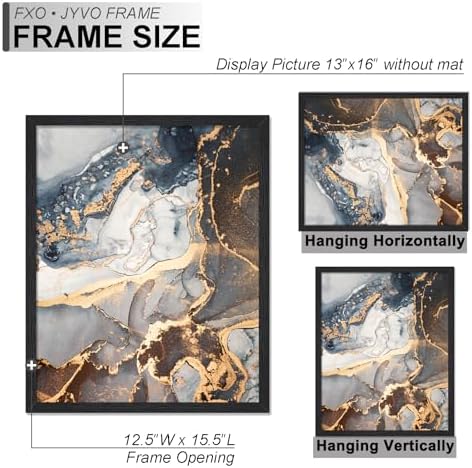 Fxojyvo 13x16 Picture Frame Set of 3 Black Engineered Wood Wall Hanging - Image 4