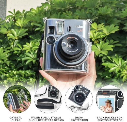 CAIYOULE Mini 41 Clear Case For Fujifilm Instax - Protective Camera Case Compatible with Fuji Instax Mini 41 Instant Camera, Hard Camera Case with Photo Storage, Photo Album, Magnetic Frame -No Camera - Image 2