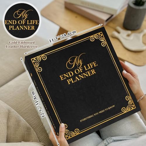 Lanpn End of Life Binder Organizer Death Planner 8.5"x11", Final Wishes & Estate Document Folder with 8 Dividers & 10 Letter Size Binder Pockets, When I Die Journal Before Death Life Plan Book, Black - Image 2