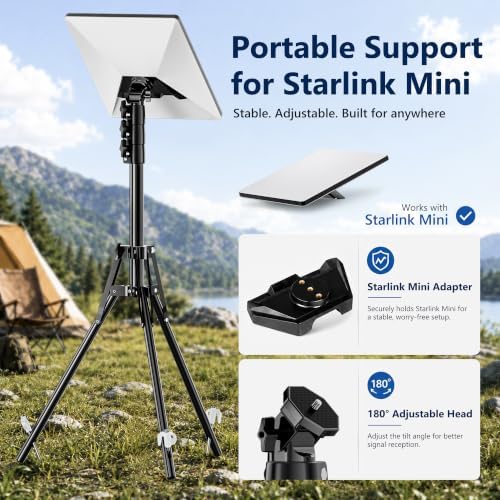 UBeesize Starlink Mini Tripod Mount, 63" Tripod Stand with Ground Stakes - Image 2