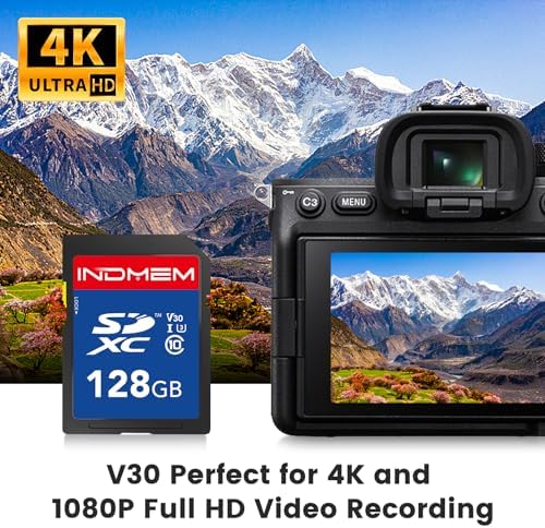 128GB SD Card 2Pack, C10, U3, V30, High Speed up to 90M/S, SDXC UHS-I Memory Cards, Full HD & 4K Video Compatible with Digital Camera, HD Camcorders, DSLR and PC, 128GB(2 pc) - Image 3