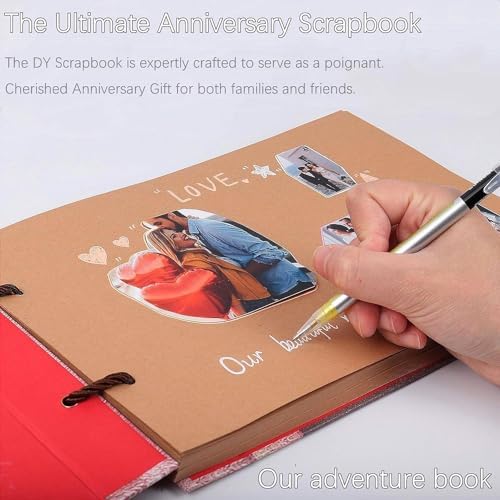 Adventure Book Scrapbook DIY Handmade Retro Style Travel Souvenir, 11.92 x 7.62" Embossed Lettering Scrapbook Inspired by 'Up', Memory Book For Anniversary Wedding,Travelling,Valentine's Day Gifts - Image 2
