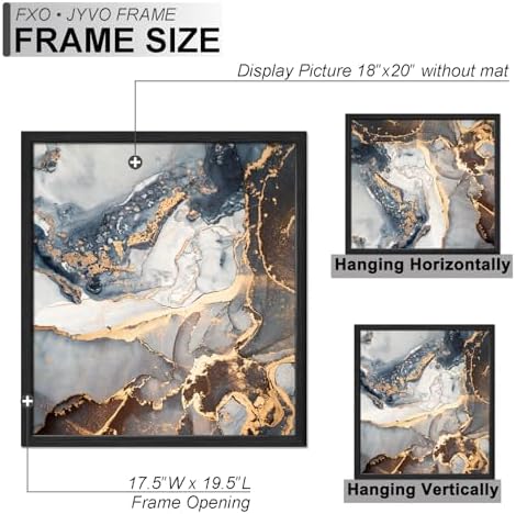 Fxojyvo 18x20 Picture Frame Set of 4 Black Engineered Wood Wall Hanging - Image 4