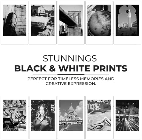 FUJIFILM Instax Mini Monochrome Instant Film (20 Shots) + 4 AA Batteries + BluebirdSales Microfiber Cleaning Cloth – Creative Photography Bundle (20 Shots Monochrome) - Image 4