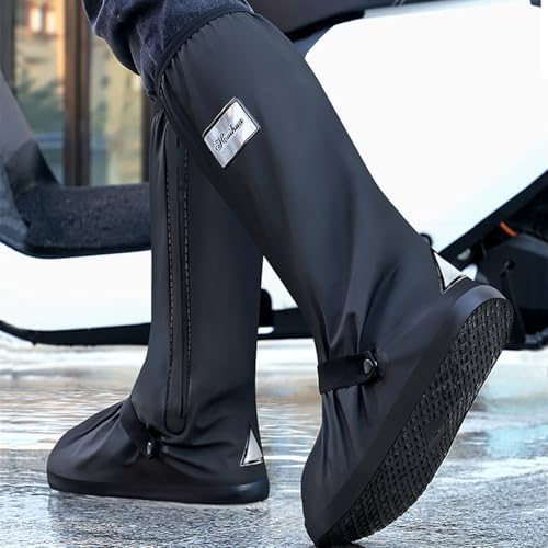 USHTH Black Waterproof Rain Boot Shoe Cover with Reflector (1 Pair) - Image 3
