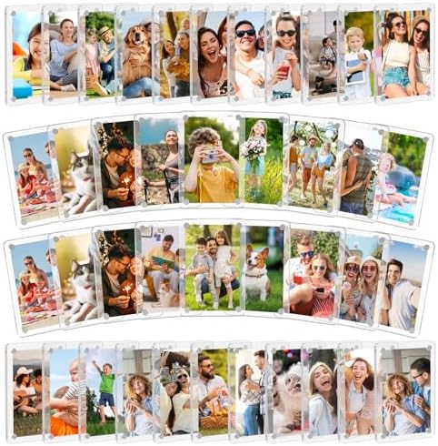 SAMYUCHO 40 Packs Magnetic Picture Frame for Refrigerator, 2.36 x 3.54 Inch by Unknown