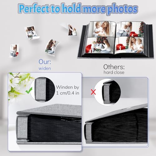 Popotop 4x6 Photo Album 1000 Pictures, Linen Hardcover, Reinforced Spine - Image 4