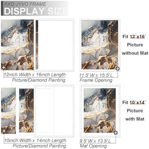 12x16 Frame Set of 4 for Diamond Art Painting 30x40cm Engineered Wood White - Image 3