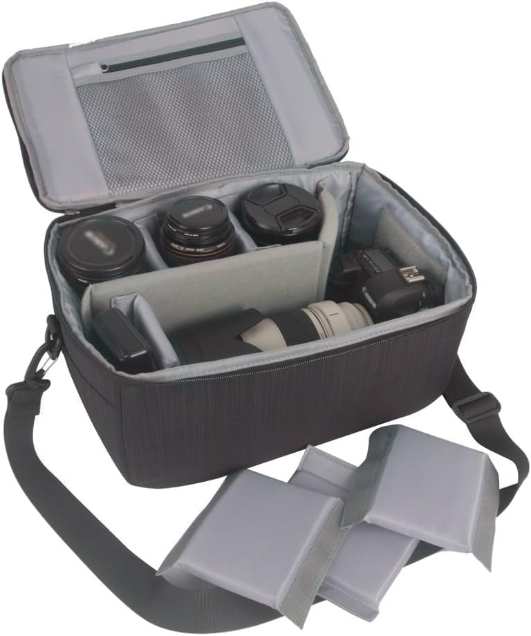 Koolertron Dslr Camera Insert Bag Purse Universal Liner Lens Pouch Partition Protective Cover Waterproof Sleeve for Cannon/Nikon/Sony (Black) - Image 3