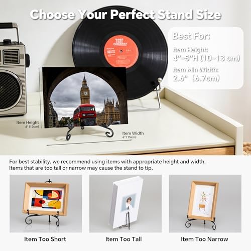 Artliving Plate Stands for Display, 4 Inch Black Iron Easel Plate Display Photo Holder Stand, Displays Picture Frames, Decorative Plates, Tablets and Art (4 pack) - Image 6