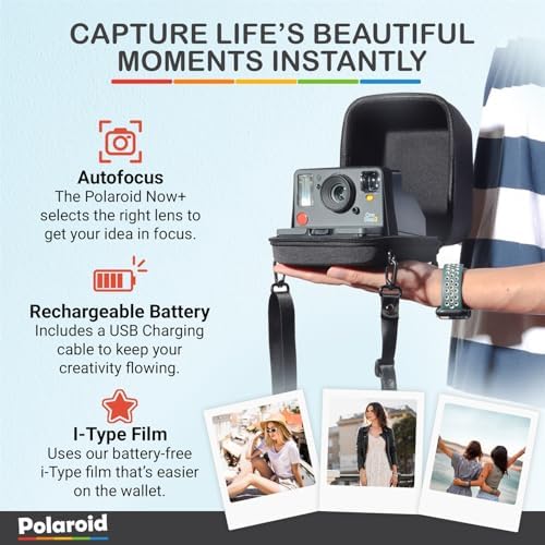 Polaroid Now Generation 3 I-Type Instant Camera (Black) Bundle with Color I-Type Film (8 Exposures), Hard Protective Case and Wrist Strap - Image 7