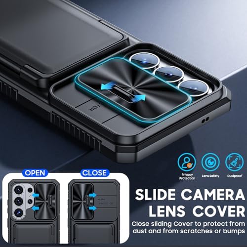 GooseBox for Samsung Galaxy S26 Ultra Case Wallet with RFID [Cards Holder][Camera Cover][Edge Raised] Full Body Shockproof Silicone Protective Phone Case for Galaxy S26 Ultra 2026 (Black) - Image 6