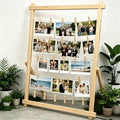 2026 Graduation Decorations Freestanding Wooden Photo Display Board with Clips - Class of 2026 Graduation Centerpiece Table Decorations,Large Picture Frame Collage Holds 30+ Photos (Natural Pine) by Aescwyn