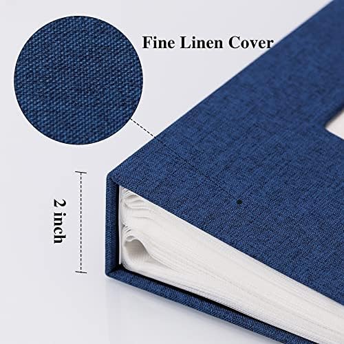 Vienrose 4x6 Photo Album,300 Pockets,Linen Cover with Window,Blue - Image 4
