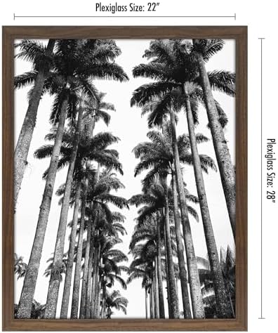 Americanflat 22x28 Poster Frame - Mahogany Engineered Wood with Polished Plexiglass - Wide Picture Frame for Vertical or Horizontal Wall Display - Epic Collection - Mahogany - Image 2