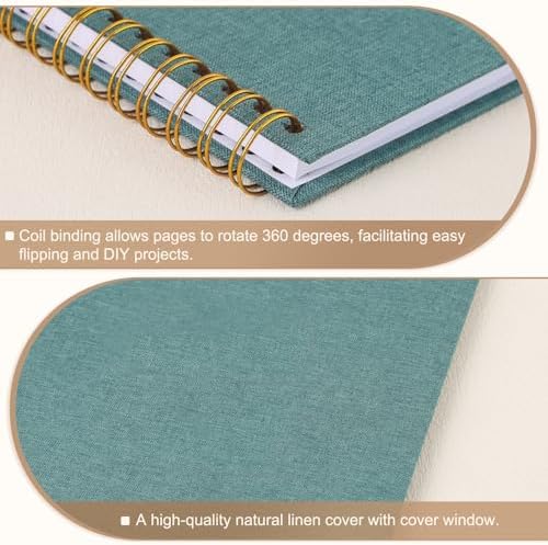 Scrapbook Photo Album 10x10 Inches 40 Pages Linen Cover Green - Image 5